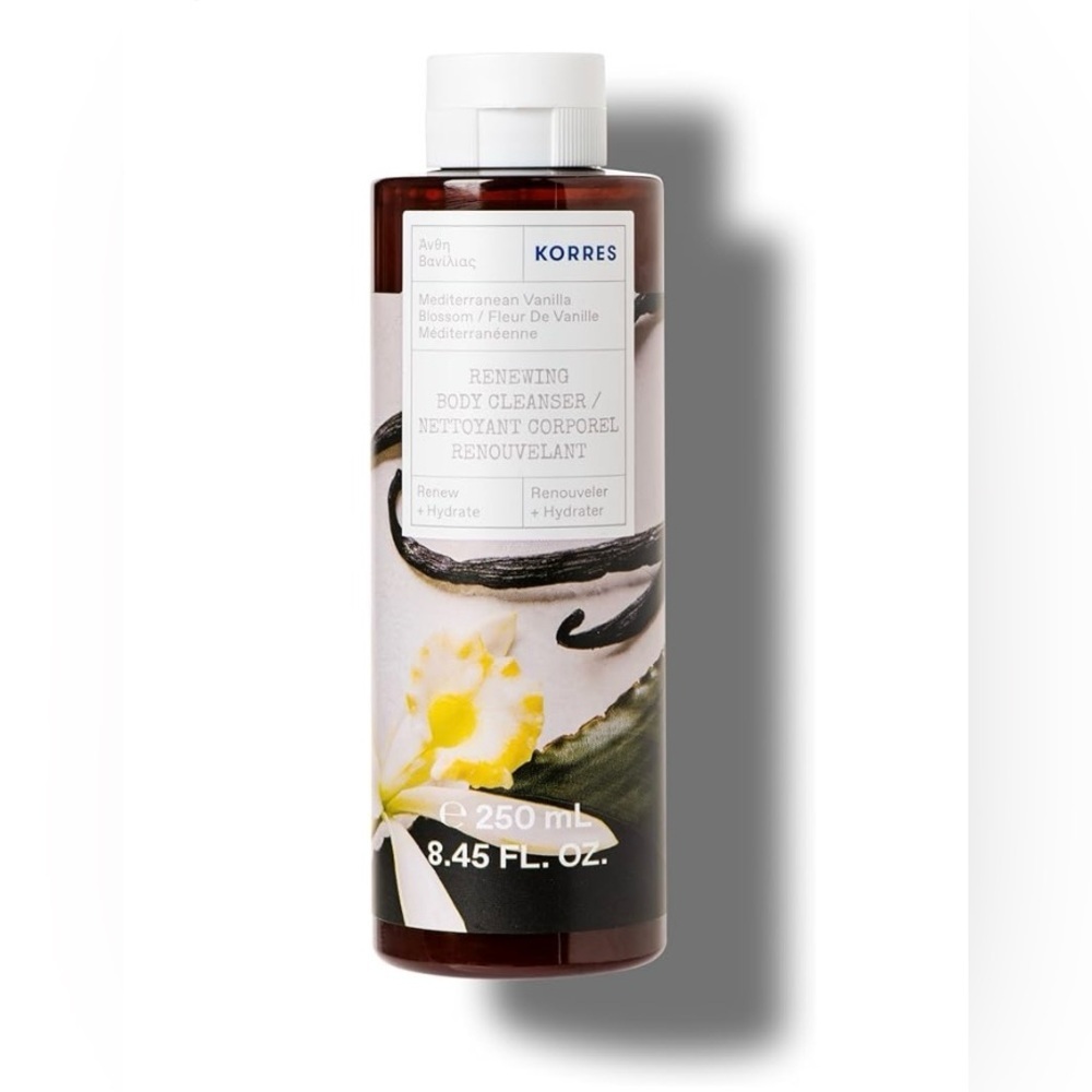 NEW UNOPENED Korres Mediterranean Vanilla Renewing Body Cleanser 8.45oz / 250 ml
